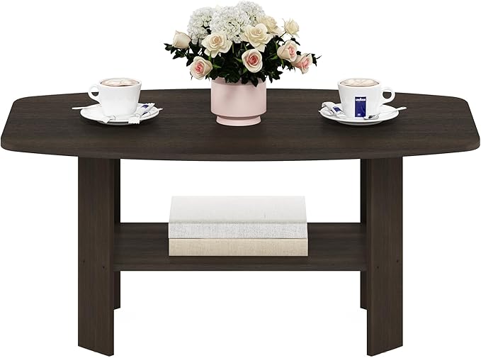 Furinno Simple Design Coffee Table, Dark Brown