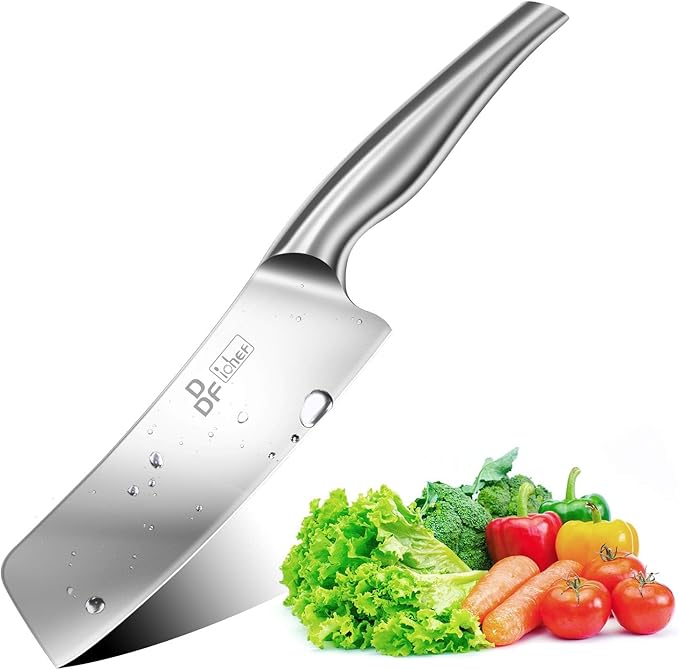 DDF iohEF Nakiri Kitchen Knife, Chef's Knife In Japanese Stainless Steel Professional Cooking Knife, Non-slip Ultra Sharp Knife with Ergonomic Handle