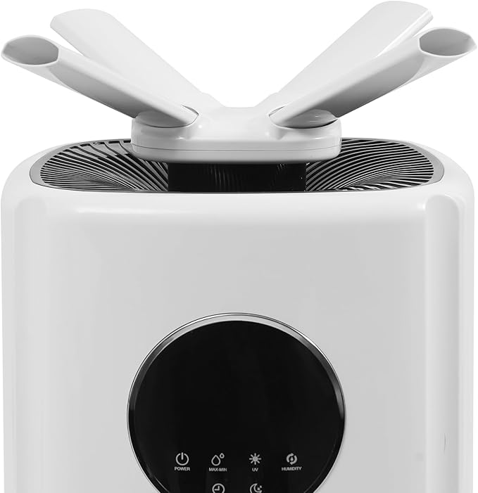 5.5Gal/21L Large Humidifiers, Quiet Whole House Humidifier for 3000 sq.ft, Cool Mist Top Fill Humidifier with 3 Mist Levels, Extension Tube, 2000ML/H Dual 360° Nozzles, Wheels & Remote Control