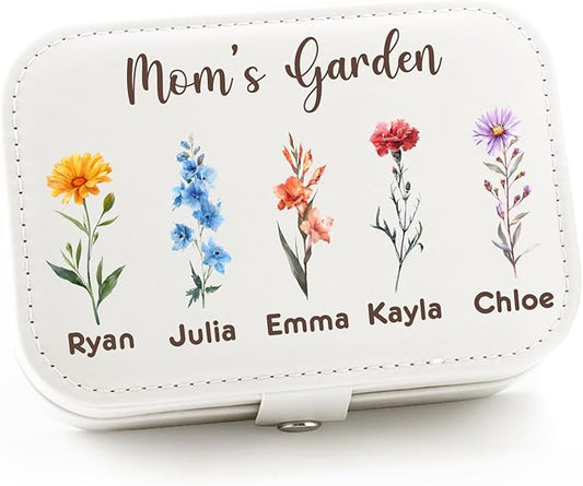 Personalized Jewelry Box Gifts for Women Custom Travel Jewelry Case Organization Leather Customized Birthday Anniversary Bridesmaid Gifts