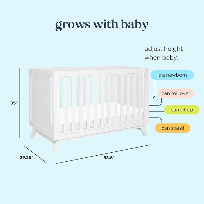 DaVinci Otto 3-in-1 Convertible Crib in White, Greenguard Gold Certified