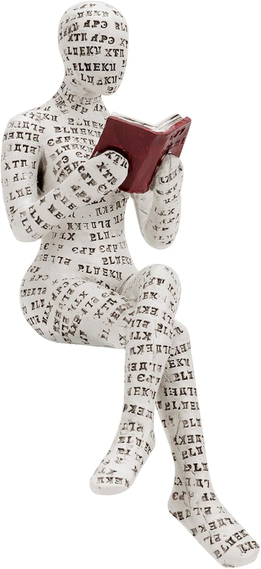 puthiac Sculptures Home Decor Modern - Reading Woman Figurine Sculpture Thinker Statue - Modern Abstract Home Decor for Living Room, Office, Bedroom - Elegant and Aesthetic Decoration Statue 06