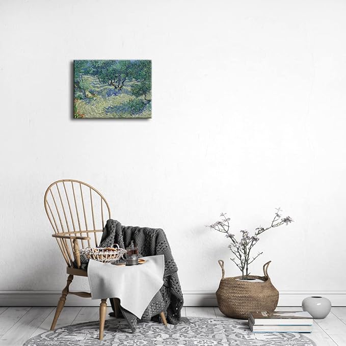 Wieco Art Olive Grove Canvas Print of Vincent Van Gogh Wall Art Paintings Reproduction Field Pictures Artwork for Living Room Wall Decor and Home Decorations