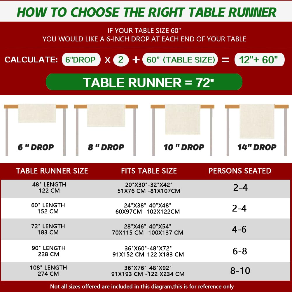 RABUSOFA Merry Christmas Table Runner 13 x 72 Inch, Santa Claus Sleigh Reindeer Seasonal Winter Xmas Holiday Kitchen Dining Table Decoration for Indoor Outdoor Home Party Decor Blue