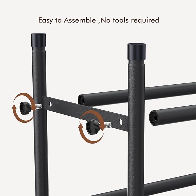 Expandable Shoe Rack, 2 Tier Shoe Rack for Closet, Stackable Adjustable Standing Metal Shoe Shelf Organizer Storage, Small Shoe Racks for Front Door Entrance、Entryway(Black)