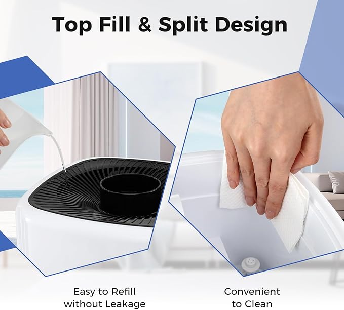 COSTWAY 21L Humidifier for Large Room, 5Gal Whole House Ultrasonic Humidifier with 3 Mist Levels, Extension Tube, 360° Nozzles & Remote Control, Top Fill Commercial Humidifier with Wheels for Home