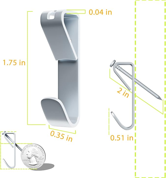 Picture Hangers Hanging Hooks-100lbs Picture Frame Hooks Large Heavy Duty Picture Hooks Kit with Nails for Wall Drywall 20pcs,Silver