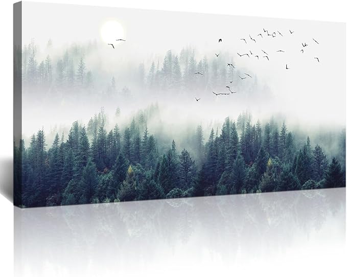 Lapremoly Wall Decorations For Living Room Large Canvas Framed Wall Art For Bedroom Modern Office Mountain Forest Trees Landscape Canvas Art Wall Paintings Ready To Hang Home Decor 20" x 40"inch