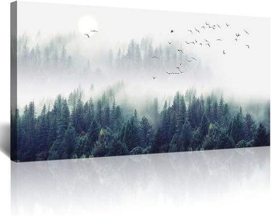 Lapremoly Wall Decorations For Living Room Large Canvas Framed Wall Art For Bedroom Modern Office Mountain Forest Trees Landscape Canvas Art Wall Paintings Ready To Hang Home Decor 20" x 40"inch