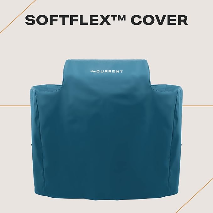Current® SoftFlex Grill and Griddle Cover, Custom Sized to Fit Both Current Model G Grill & Griddle, Weather Resistant Material, Anti-UV, Lightweight & Flexible, Weatherproof & Durable, Ocean