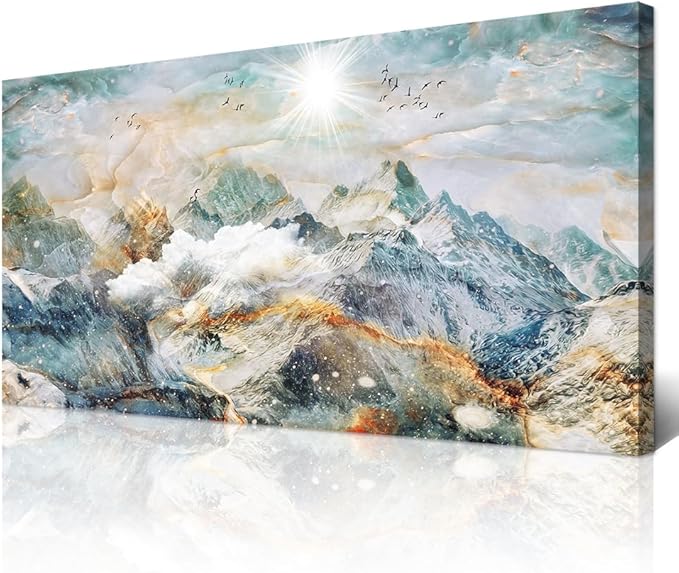 Wapluam Abstract Canvas Wall Art For Living Room Large Wall Decor For Bedroom Office Wall Decor Mountain Landscape Wall Painting Framed Pictures Decor Artwork Farmhouse Home Decorations 20"X40"