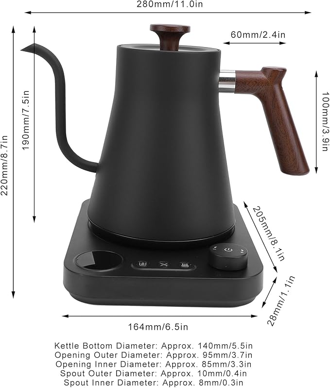 Gooseneck Electric Kettle, Electric Tea Kettle, Hot Water Kettle Electric, Electric Kettle Temperature Control, Teapot for Boiling Water Coffee