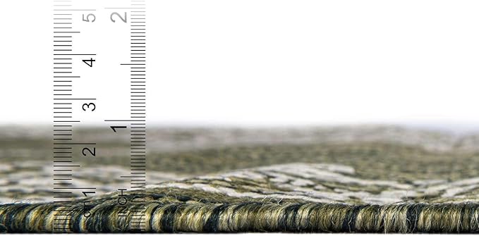 Unique Loom Outdoor Traditional Collection Area Rug - Antique (7' 10" Round Green/Ivory)