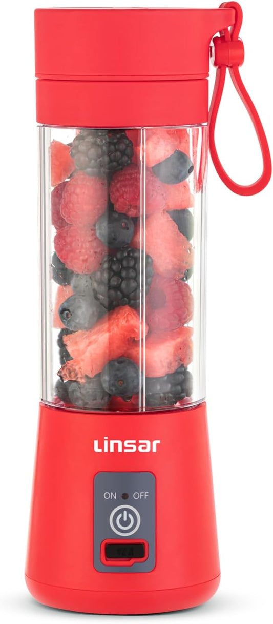 Portable Blender (Red) for Shakes and Smoothies with Durable Stainless Steel Blades for Powerful Blending Performance, USB Rechargeable for Office, Gym, Kitchen and travel