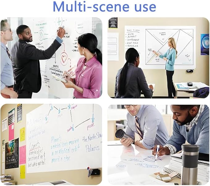 Magnetic Whiteboard Contact Paper, 12" x 18" Stick on Magnetic Dry Erase White Board Sticker on Wall, Easy to Write for Kids Drawing, School, Office, Kitchen Fridge