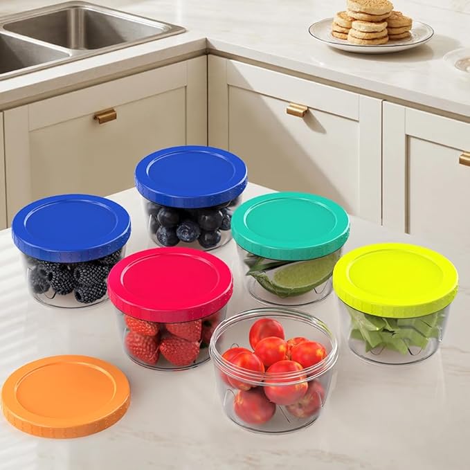 Freezer Storage Containers 6 Pack-16 Oz Deli Containers with Lids BPA Free Microwave and Dishwasher Safe,Food Storage Containers with Lids,Soup Containers for Oats/Salad