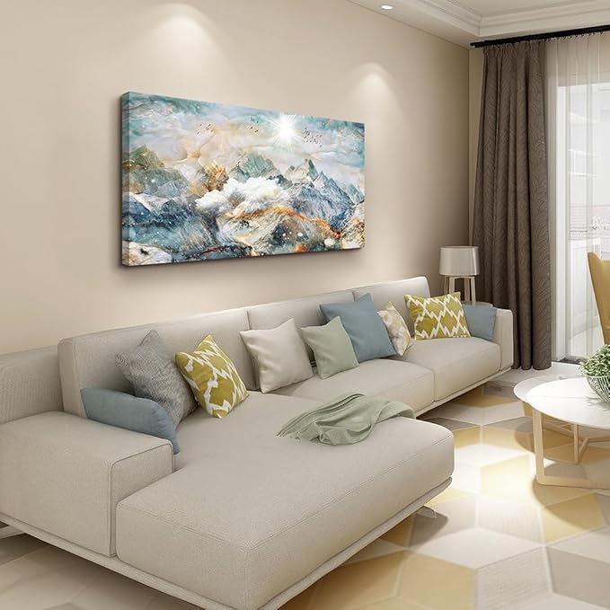 Lapremoly Abstract Canvas Wall Art For Living Room Large Wall Decor For Bedroom Office Wall Decoration Mountain Landscape Wall Painting Framed Pictures Decor Artwork Farmhouse Home Wall Art 20"X40"