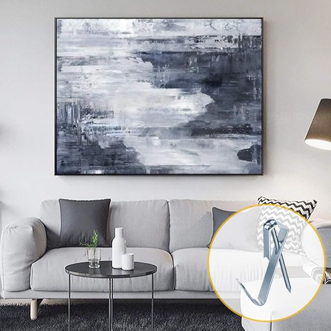 20 pcs Heavy Duty Picture Hooks, FUZANWJ Professional Picture Hangers Support up to 100lbs, Large Picture Hanging Kit on Wooden/Drywall for Canvas, Office Pictures, Clock, House Decoration