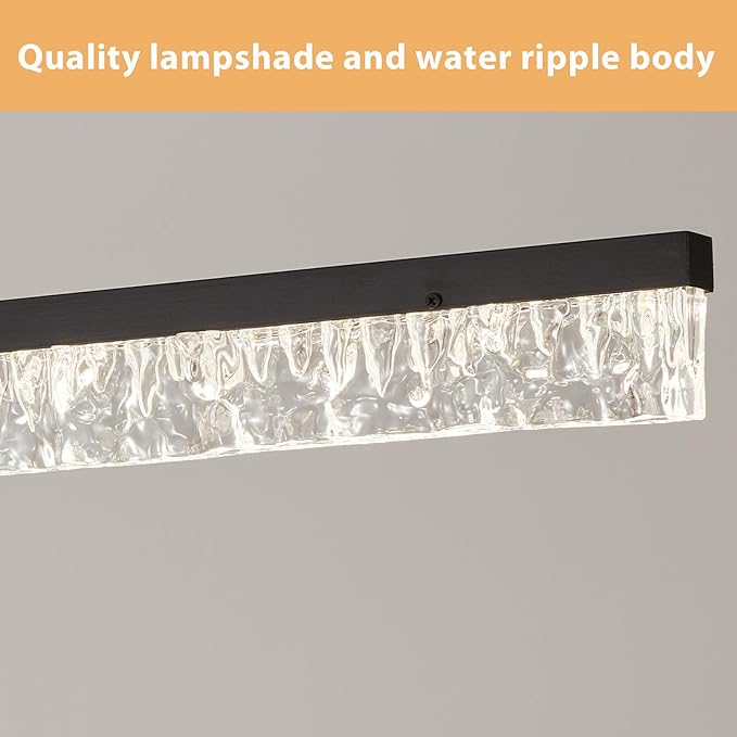 Modern Led Pendant Light, Dimmable Crystals Led Chandelier for Dining Room Light Fixture Over Table Creative Vertical Pendant Light for Kitchen Island, Dining Room, Bedroom(49.6IN)