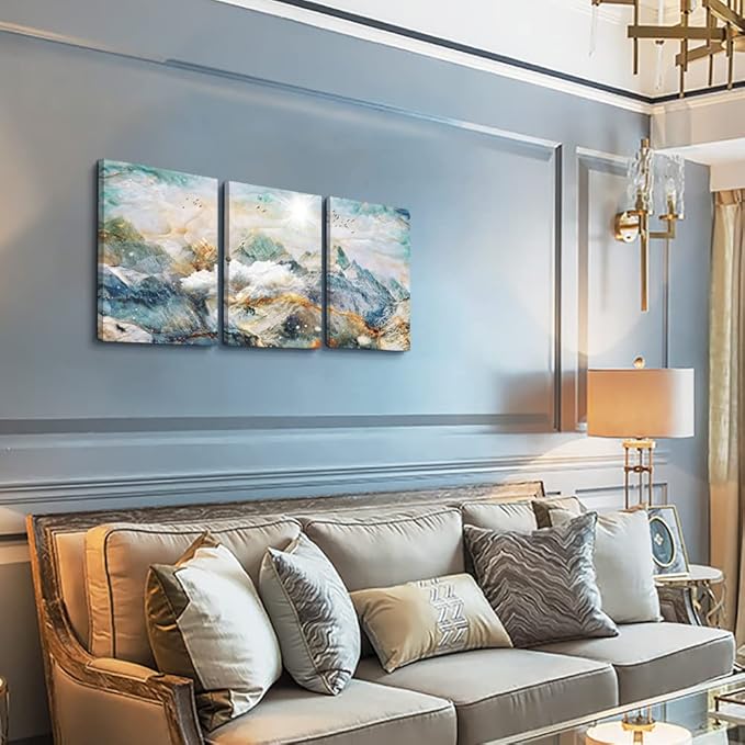 Abstract Canvas Wall Art For Living Room Canvas Prints Artwork Bedroom Wall Decor Abstract Mountain Landscape Painting Room Decor Pictures Artwork Office Wall Decorations Farmhouse Home Decor 3 Piece