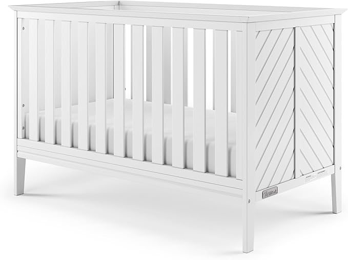 Child Craft Atwood 3-in-1 Convertible Crib, Baby Crib Converts to Day Bed, Toddler Bed, 3 Adjustable Mattress Positions, Non-Toxic, Baby Safe Finish (Matte White)