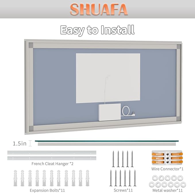 LED Mirror for Bathroom, 77x36 Inch Backlit + Front Lighted Bathroom Vanity Mirror with Lights for Wall, Double Light Strips, 3 Colors, Shatter-Proof, Anti-Fog and Brightness Memory