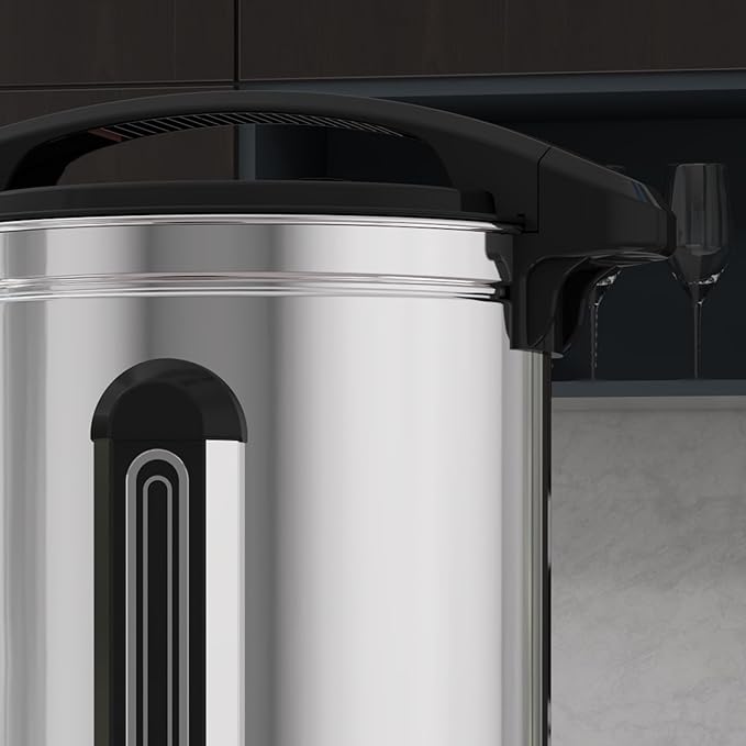 Commercial Coffee Urn 10L 60-Cups, Double Layer Percolate Coffee Maker Dispenser Hot Water Urn Fast Brew, for Water, Tea, Beverage at Catering