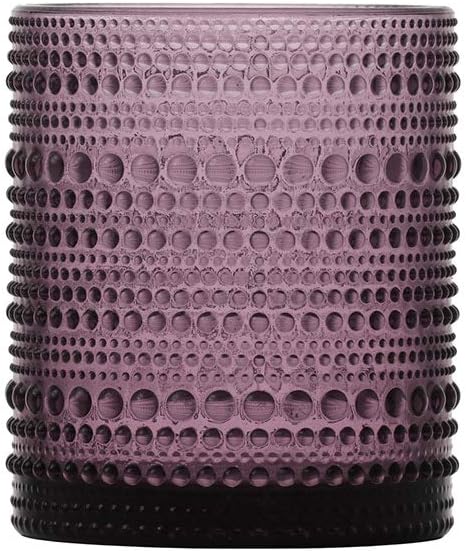 Fortessa Jupiter Beaded Hobnail Glass, 10 Ounce Double Old Fashioned (Set of 6), Purple