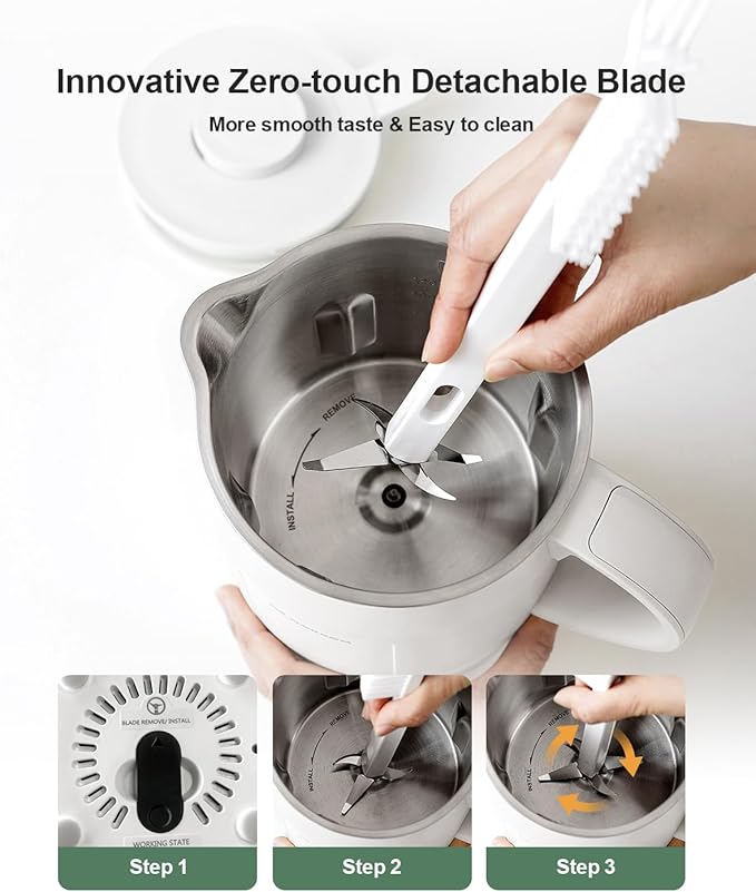 MOKKOM Nut Milk Maker, 42oz Automatic Almond Milk Machine for Homemade Plant-Based Milk, Oats, Soy, Dairy Free Beverages, Soy Milk Maker with Delay Start/Keep Warm/Self-Cleaning/Boiling, White