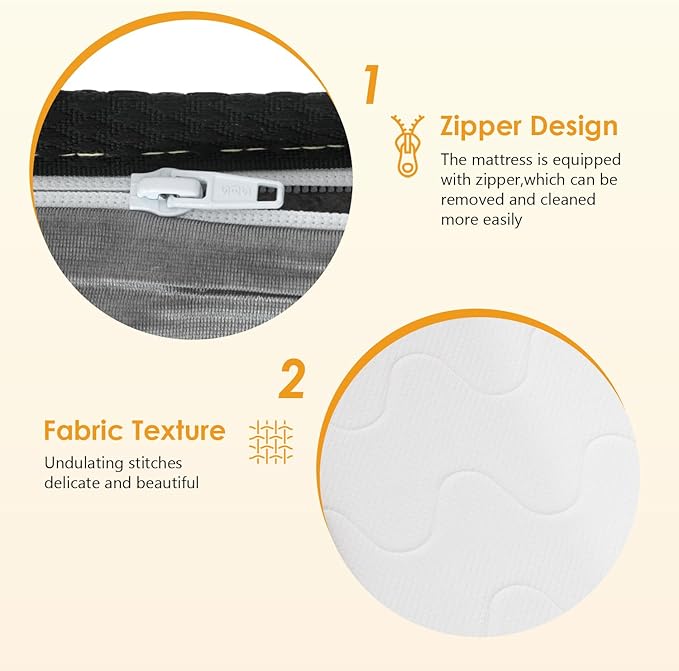 PayLessHere 10 Inch Innerspring Full Mattress Medium Firm Hybrid Mattress with Removable Cover CertiPUR-US Certified Bed-in-a-Box Pressure Relief Foam Mattress,White