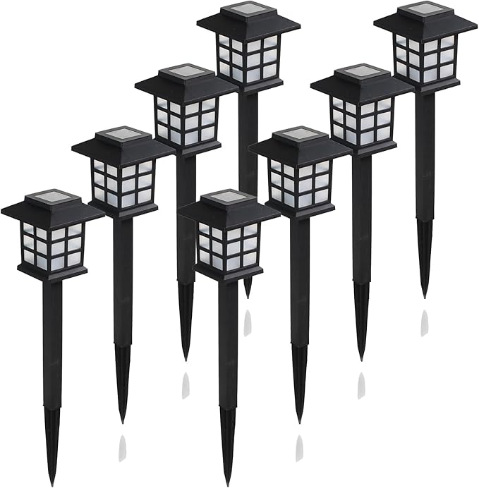 Solar Outdoor Lights,8 Pack LED Light Outdoor Waterproof, Solar Walkway Lights Maintain 8 Hours of Lighting for Your Garden, Landscape, Path, Yard, Patio, Driveway
