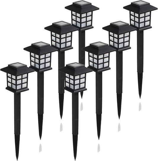 Solar Outdoor Lights,8 Pack LED Light Outdoor Waterproof, Solar Walkway Lights Maintain 8 Hours of Lighting for Your Garden, Landscape, Path, Yard, Patio, Driveway