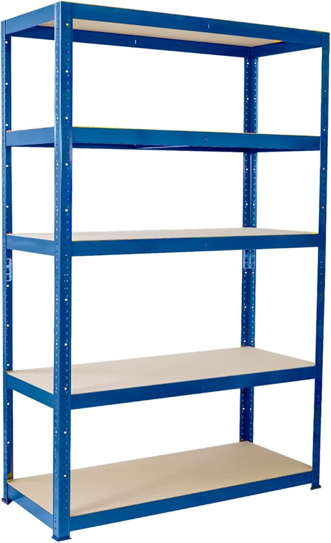 180cm x 120cm x 40cm, Blue 5 Tier (175KG Per Shelf), 875KG Capacity Extra Wide Garage Shed Storage Shelving Unit, 5 Year Warranty
