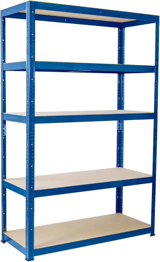180cm x 120cm x 40cm, Blue 5 Tier (175KG Per Shelf), 875KG Capacity Extra Wide Garage Shed Storage Shelving Unit, 5 Year Warranty