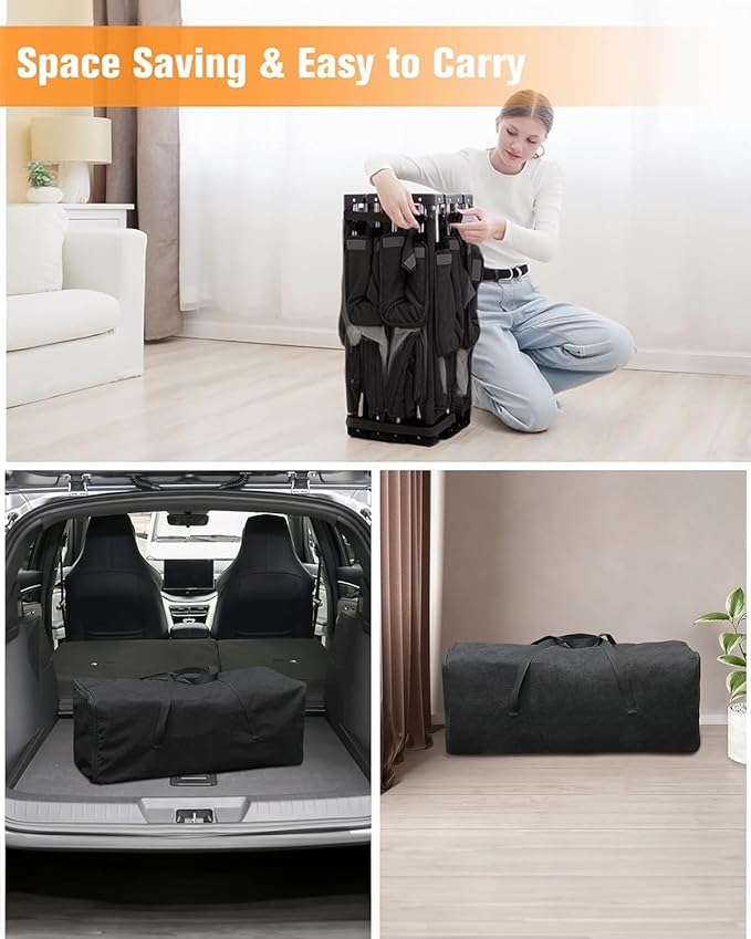 Foldable Baby Playpen with Gate, Extra Large Collapsible Play Yard for Babies & Toddlers, Portable Travel Playpen, Baby Activity Center for Indoor & Outdoor Use (Black 59"×71")