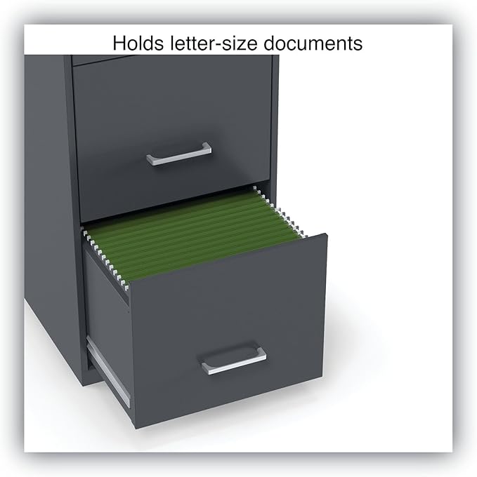 Alera Soho Vertical File Cabinet, 3 Drawers: Pencil/File/File, Letter, Charcoal, 14" X 18" X 26.9"