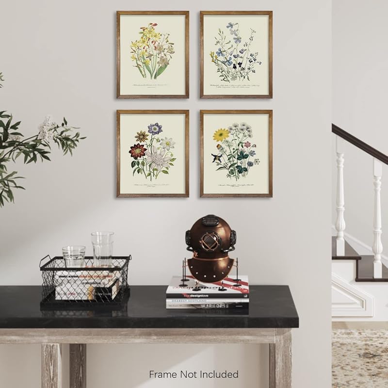 Rustic Modern French Country Cottagecore Wall Art - Primitive Green Magnolia Leaves Pictures Gallery Gift - Farmhouse Plant Botanical Floral Kitchen Room Decor - Watercolor Vintage Flower Poster Print