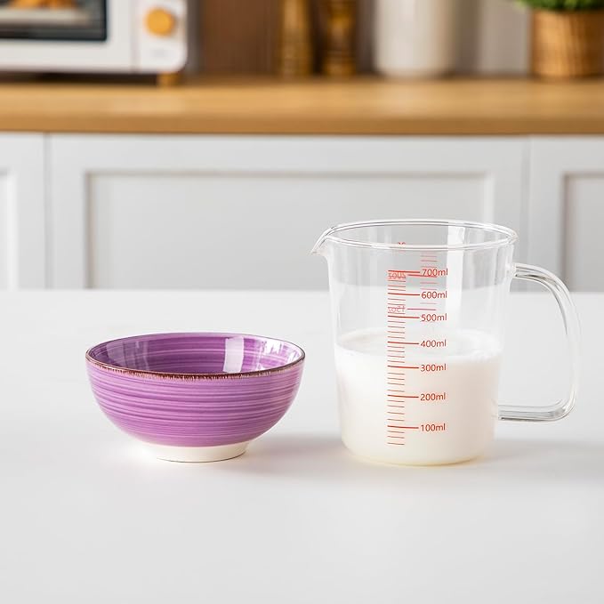 vancasso Bonita 12 Oz Small Bowls Set of 6, Ceramic Mini Dessert & Dipping Dishes, 5" Kids Bowls for Dip and Snacks, Microwave Safe Multicolor