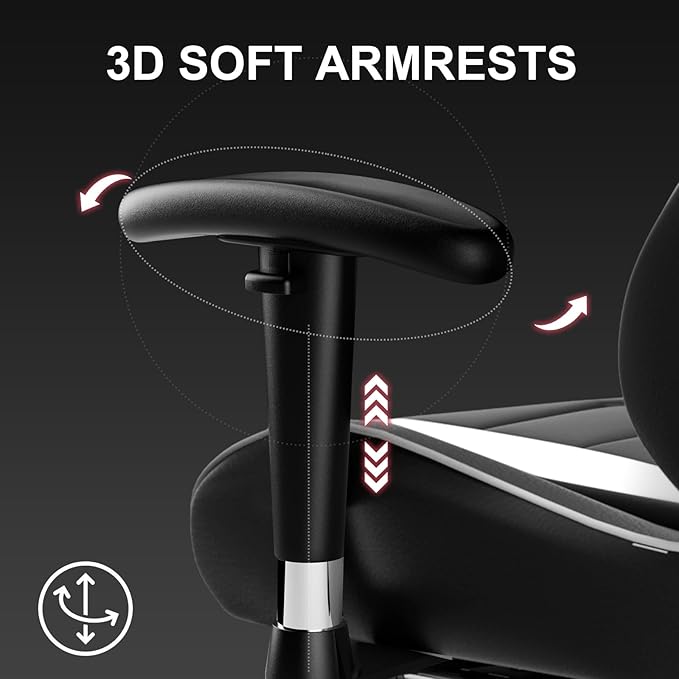 GTRACING Gaming Chair with Footrest, High Back Computer Chair Ergonomic Game Desk Chair Racing Executive Adjustable Swivel Rocker with Headrest and Lumbar Support