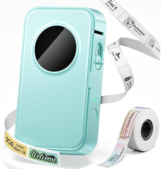 Phomemo Label Maker Machine with Tape, D35 Portable Bluetooth Handheld Label Printer Wireless Mini Labels Maker, Easy to Use with Smartphone Small Sticker Labeler Rechargeable for Home Office organize