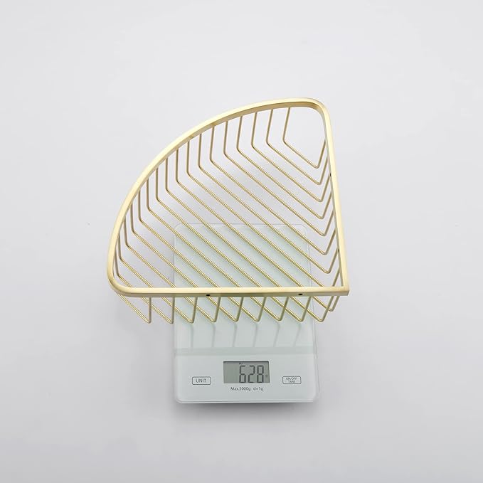 Corner Shower Caddy Organizer, SUS304 Stainless Steel Heavy Duty Rust-Proof Shelf Organizer, Wall Mounted Storage Rack for Bathroom Kitchen, Brushed Gold