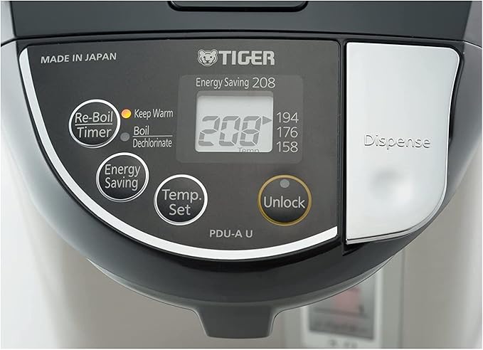 Tiger PDU-A30U-K Electric Hot Water Boiler and Warmer, Stainless Black, 3-Liter