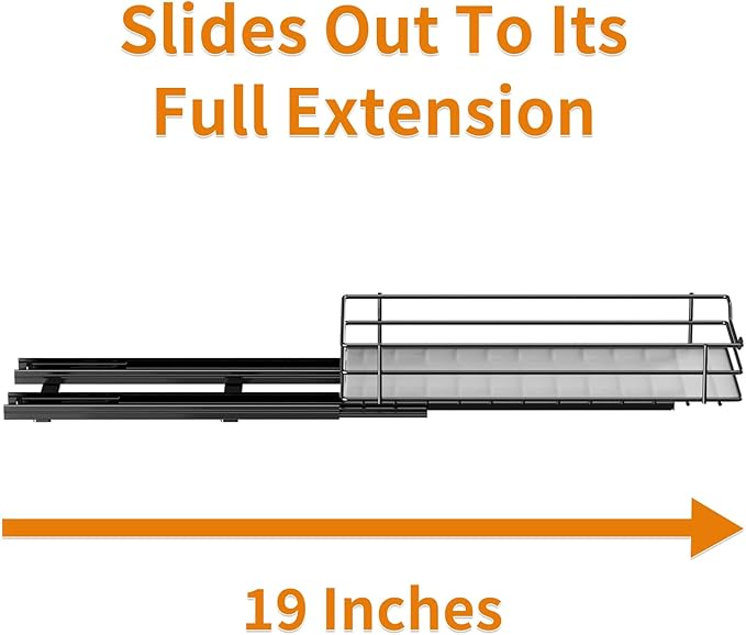 RCHYFEED Pull Out Spice Rack Organizer for Cabinet,Slide out Spice Organizer for Inside Cabinets,Heavy Duty Spice Organization for Kitchen and Pantry,Seasoning,Sauces(1-Tier,4.5" Wx10.5 Dx2.5 H)
