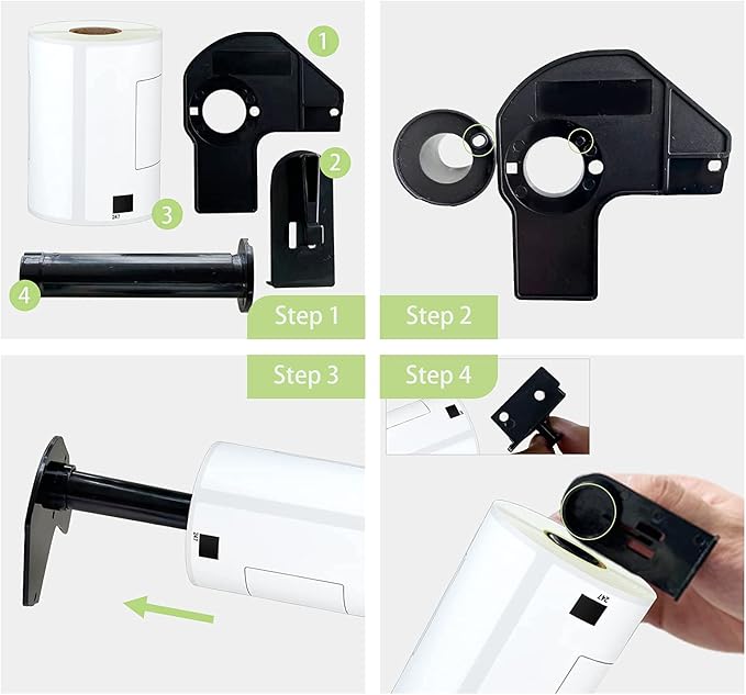 Compatible 4.07" x 6.4" Die-Cut Large Labels Replacement for DK-1247 Shipping Address Compatible with Brother QL-1110NWB Label Printers (12 Rolls + 1 Frame, 180 Labels/Roll)