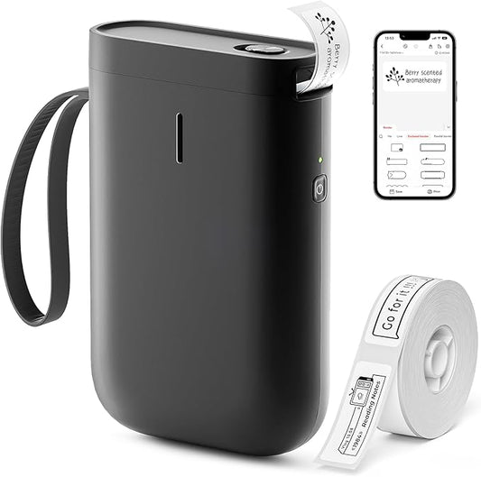 NIIMBOT Label Maker Machine D11 Label Printer Portable Wireless Connection Multiple Templates Available for Phone Easy to Use Office Home Organization USB Rechargeable