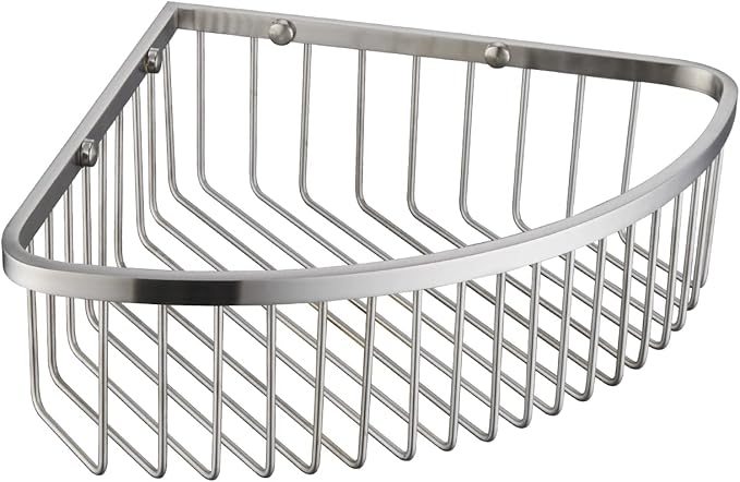 Bathroom Shower Caddy Corner Shelf Basket, Ultra Sturdy Rust-Proof Stainless Steel Shelf Organizer Shampoo Holder, Wall Mounted Storage Rack for Bathroom Kitchen, Brushed Nickel