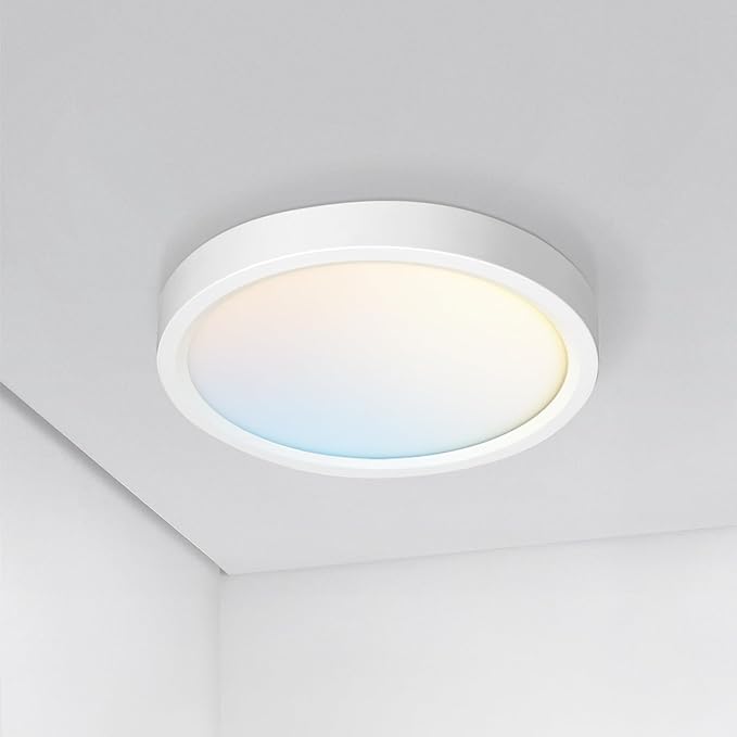 ASD LED 7" Round Flush Mount Ceiling Light Fixture, Low Profile Surface Lighting | 5CCT, Dimmable, Ultra-Thin, ETL Listed | 15W 1260LM 2700-6000K 120V | Kitchen, Bedroom, Hallway Lamp | White