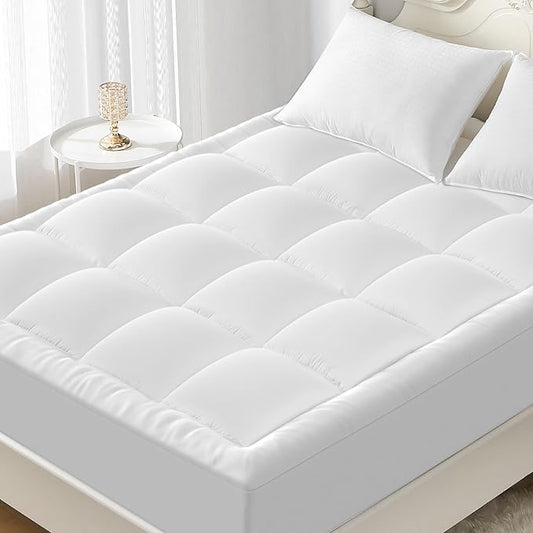 YUGYVOB Twin XL Mattress Topper Extra Thick, Cooling, and Breathable Mattress Pad 8-21" Deep Pocket Soft Down Alternative Fill