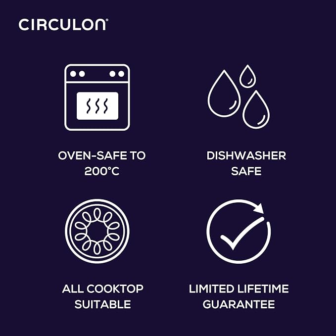 Circulon 82687 Espree Hard Anodized Nonstick Deep Frying Pan / Fry Pan / Skillet with Lid and Helper Handle - 12 Inch, Black