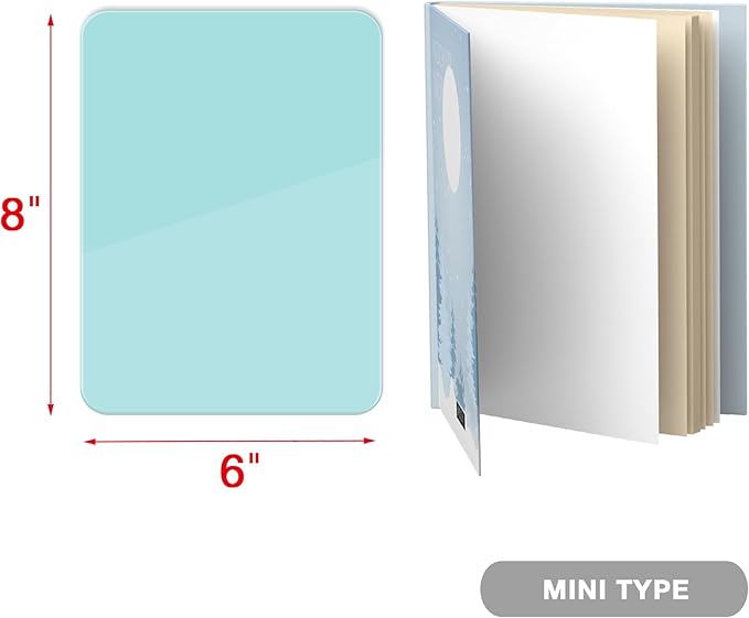 Teal Blue Mini Desktop Pure Glass Whiteboard, Small Slope Slick Desk Whiteboard Glass, Desk White Board, Desktop White Board Dry Erase, Stenography Artifact for Office Home Schooling Décor, 8x6 Inches